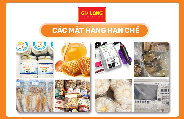 Các mặt hàng có thể gửi đi Mỹ. 